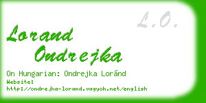 lorand ondrejka business card
